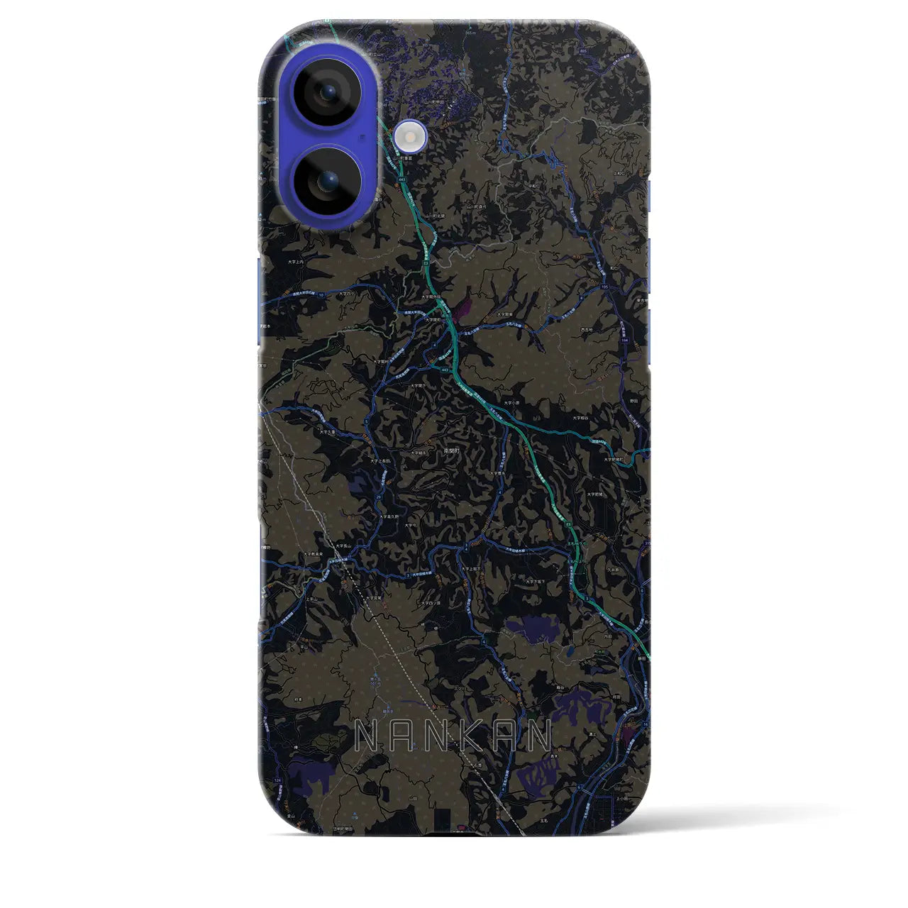 【南関(熊本県)】地図柄iPhoneケース(バックカバータイプ)