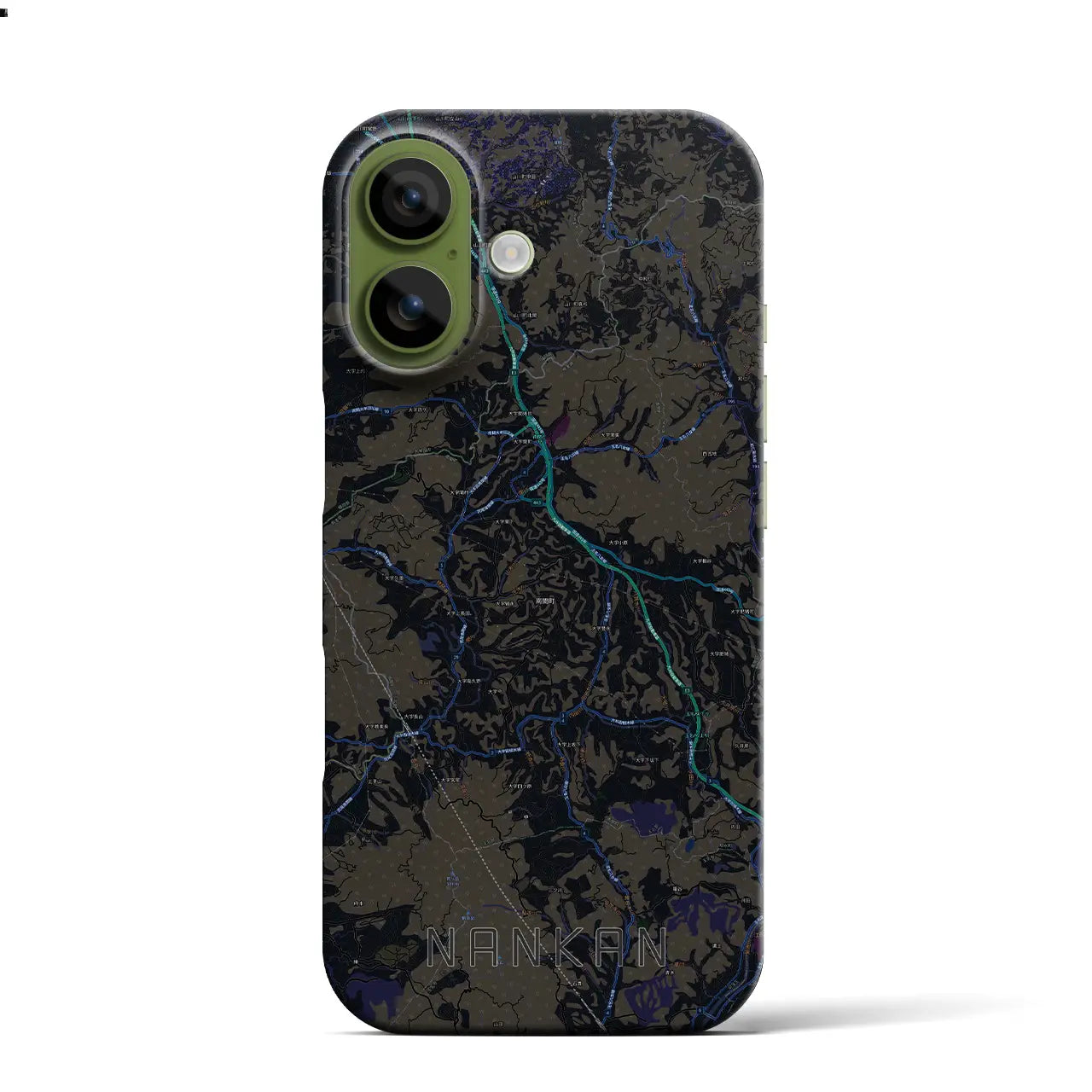 【南関(熊本県)】地図柄iPhoneケース(バックカバータイプ)