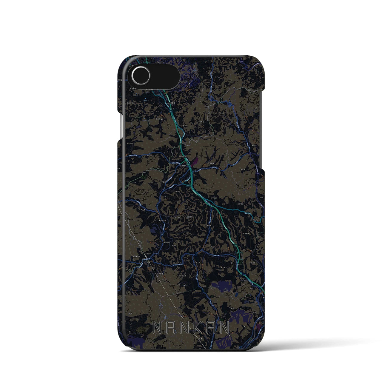 【南関(熊本県)】地図柄iPhoneケース(バックカバータイプ)
