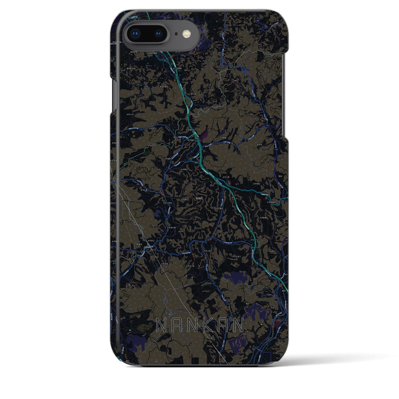 【南関(熊本県)】地図柄iPhoneケース(バックカバータイプ)