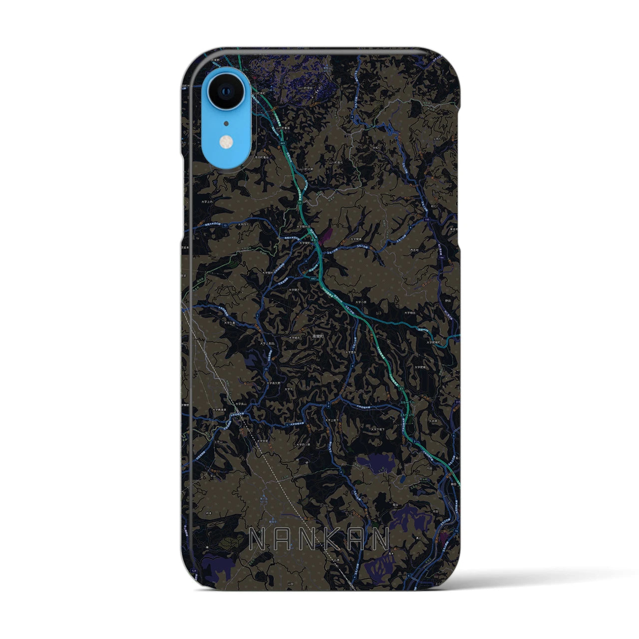 【南関(熊本県)】地図柄iPhoneケース(バックカバータイプ)