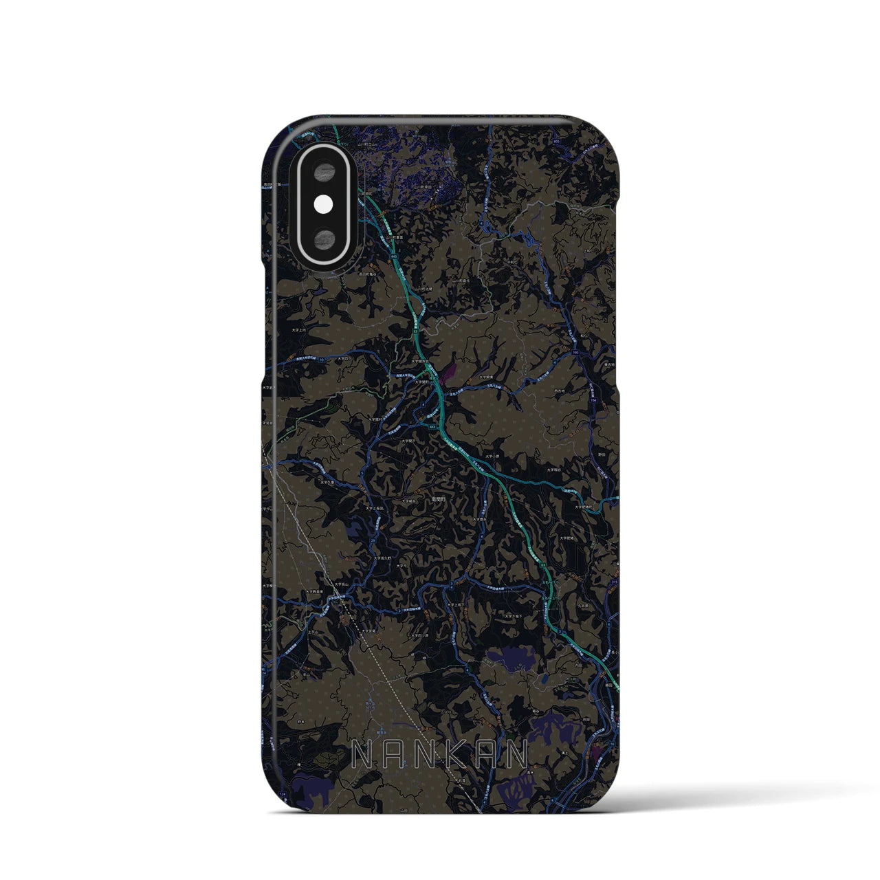 【南関(熊本県)】地図柄iPhoneケース(バックカバータイプ)