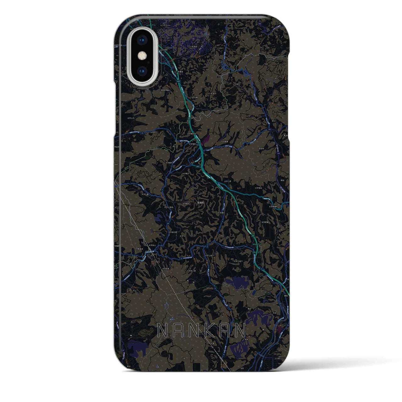 【南関(熊本県)】地図柄iPhoneケース(バックカバータイプ)
