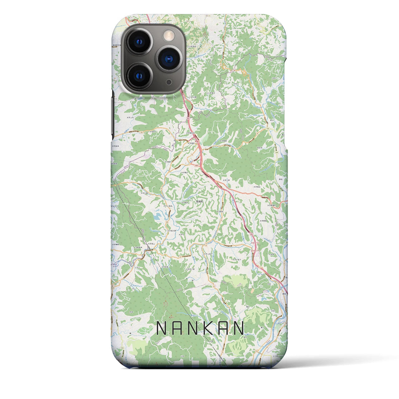 【南関(熊本県)】地図柄iPhoneケース(バックカバータイプ)