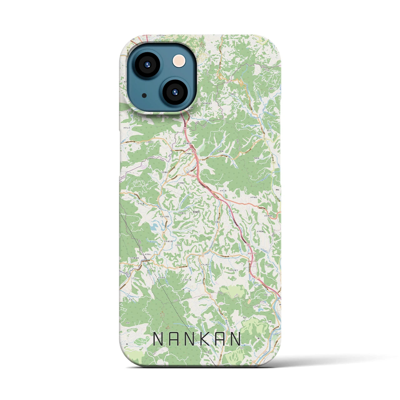 【南関(熊本県)】地図柄iPhoneケース(バックカバータイプ)