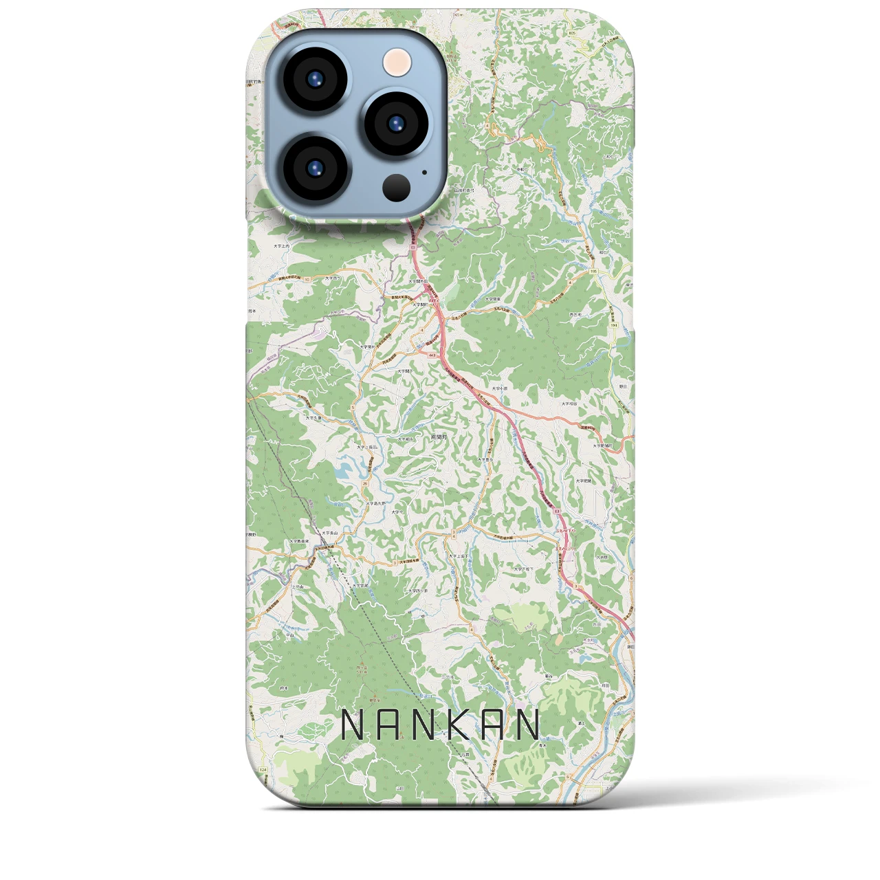 【南関(熊本県)】地図柄iPhoneケース(バックカバータイプ)