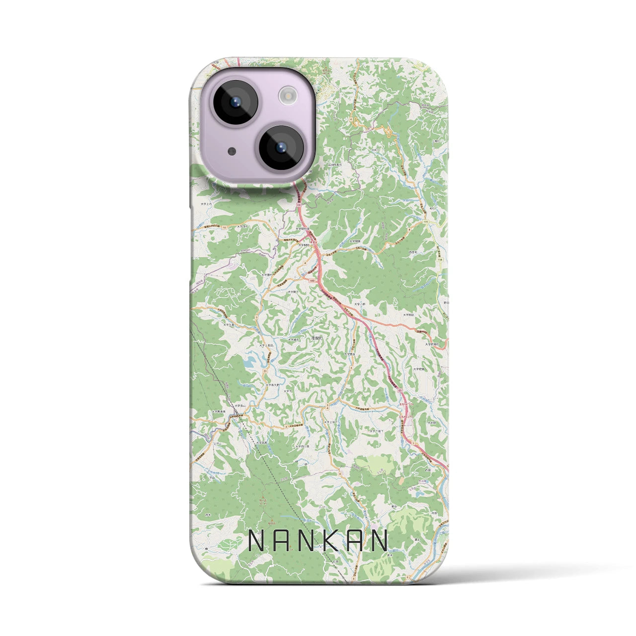 【南関(熊本県)】地図柄iPhoneケース(バックカバータイプ)