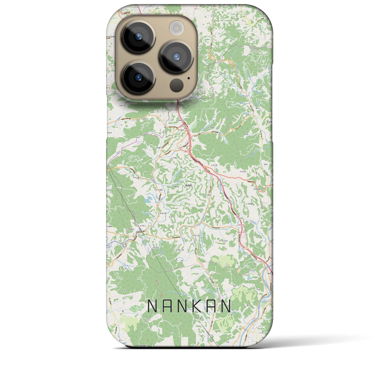【南関(熊本県)】地図柄iPhoneケース(バックカバータイプ)