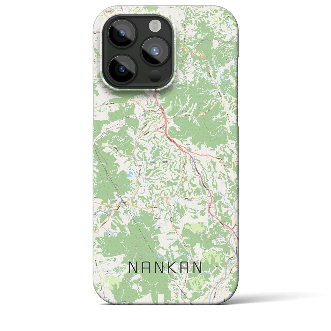 【南関(熊本県)】地図柄iPhoneケース(バックカバータイプ)