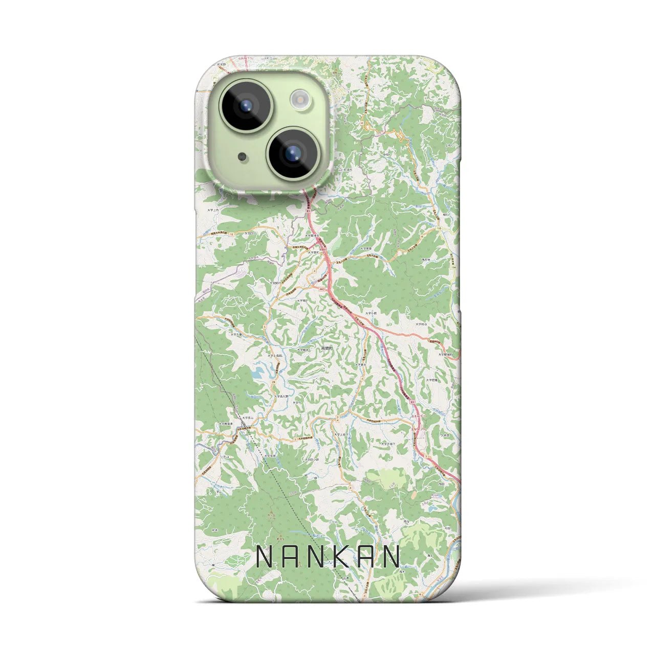 【南関(熊本県)】地図柄iPhoneケース(バックカバータイプ)