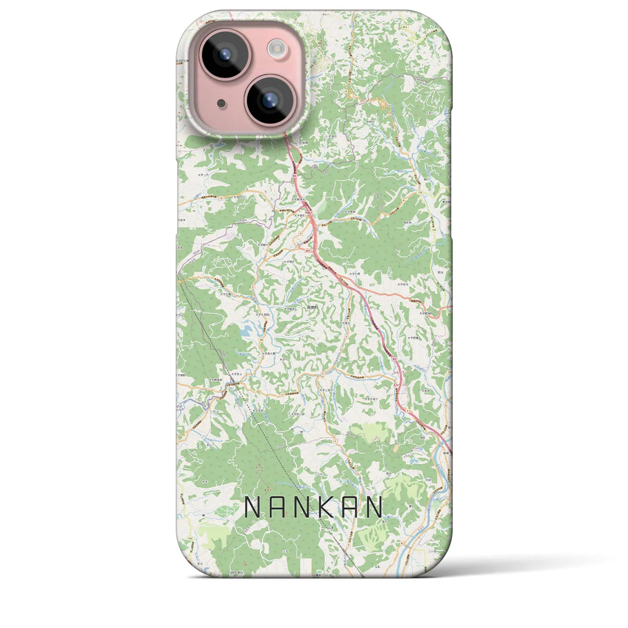 【南関(熊本県)】地図柄iPhoneケース(バックカバータイプ)