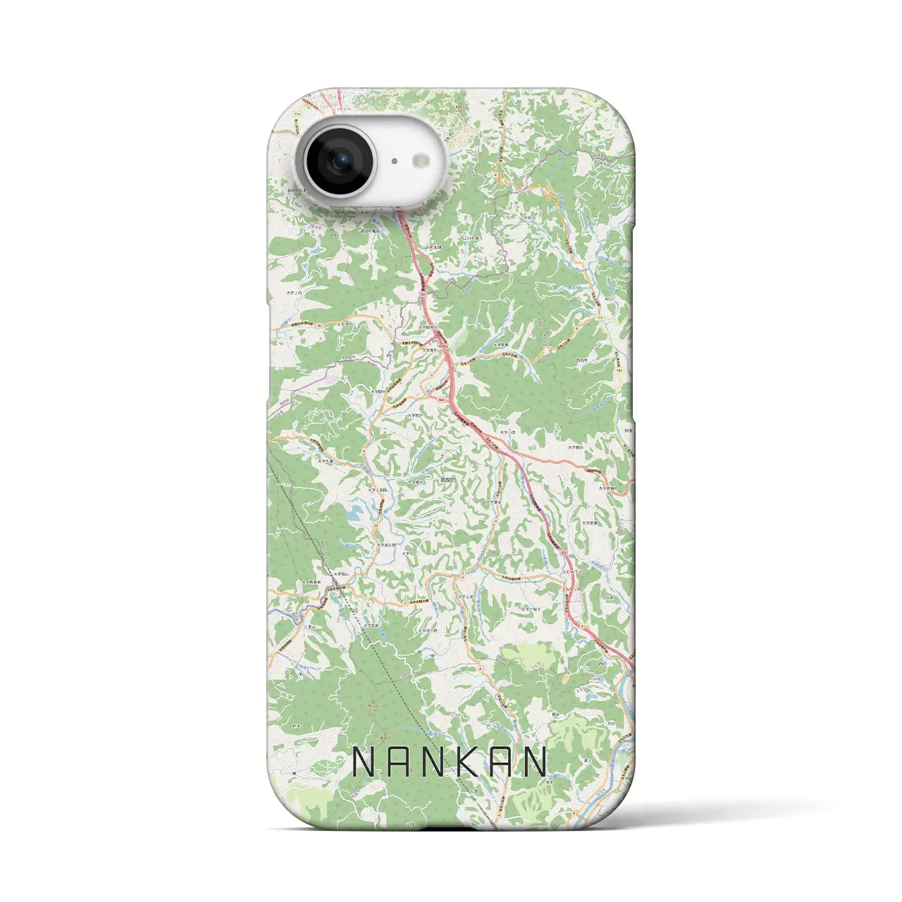 【南関(熊本県)】地図柄iPhoneケース(バックカバータイプ)