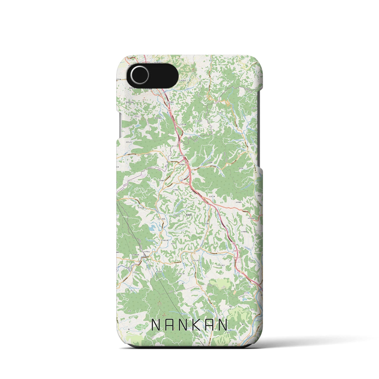 【南関(熊本県)】地図柄iPhoneケース(バックカバータイプ)