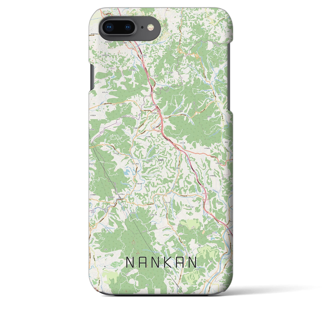 【南関(熊本県)】地図柄iPhoneケース(バックカバータイプ)