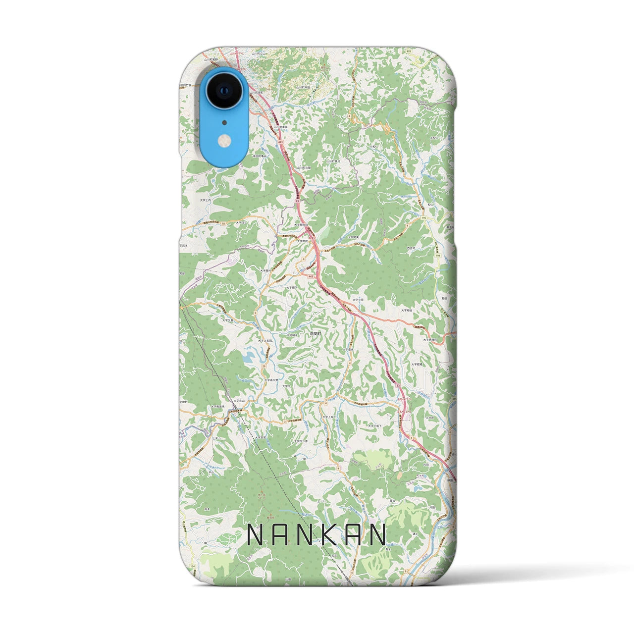 【南関(熊本県)】地図柄iPhoneケース(バックカバータイプ)