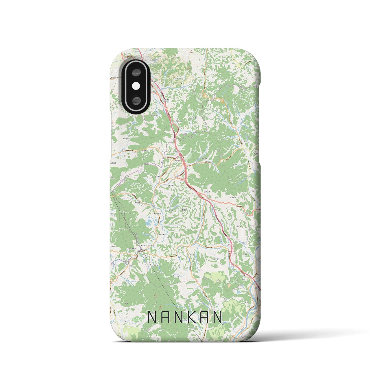 【南関(熊本県)】地図柄iPhoneケース(バックカバータイプ)