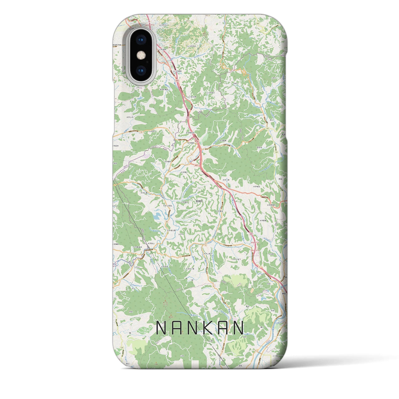 【南関(熊本県)】地図柄iPhoneケース(バックカバータイプ)