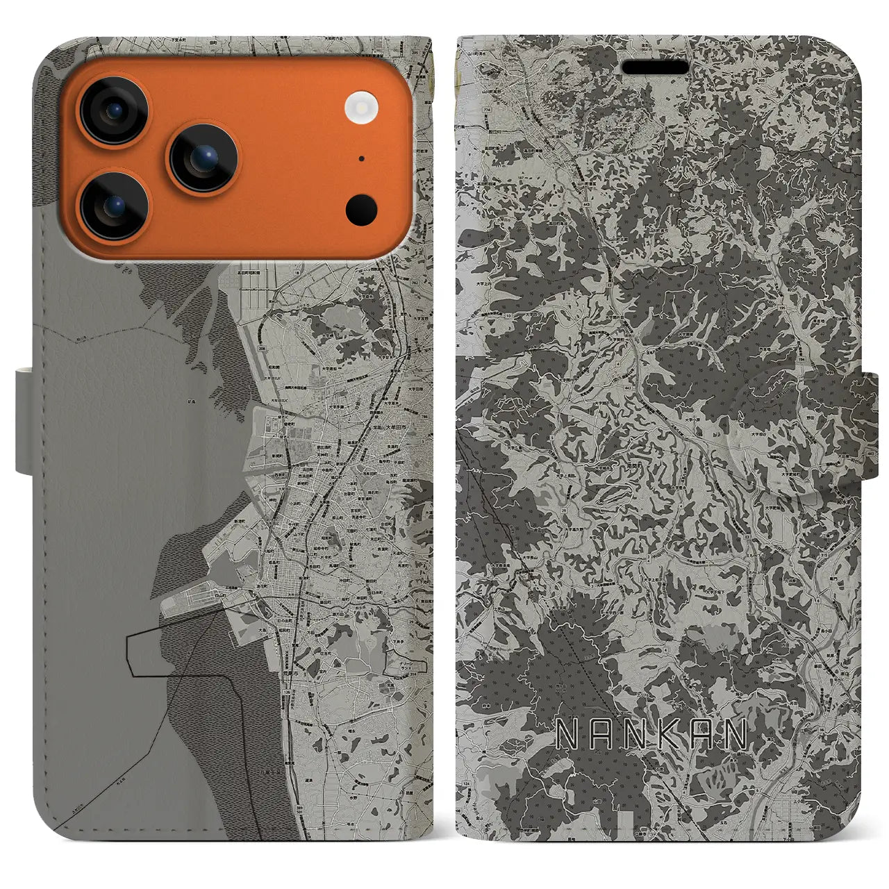 【南関(熊本県)】地図柄iPhoneケース(手帳タイプ)