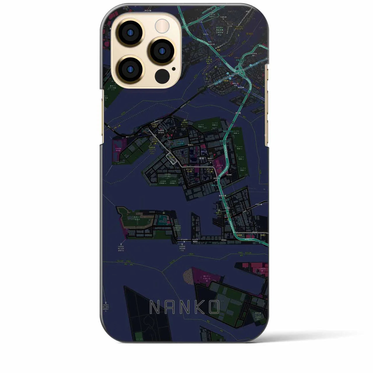【南港(大阪府)】地図柄iPhoneケース(バックカバータイプ)