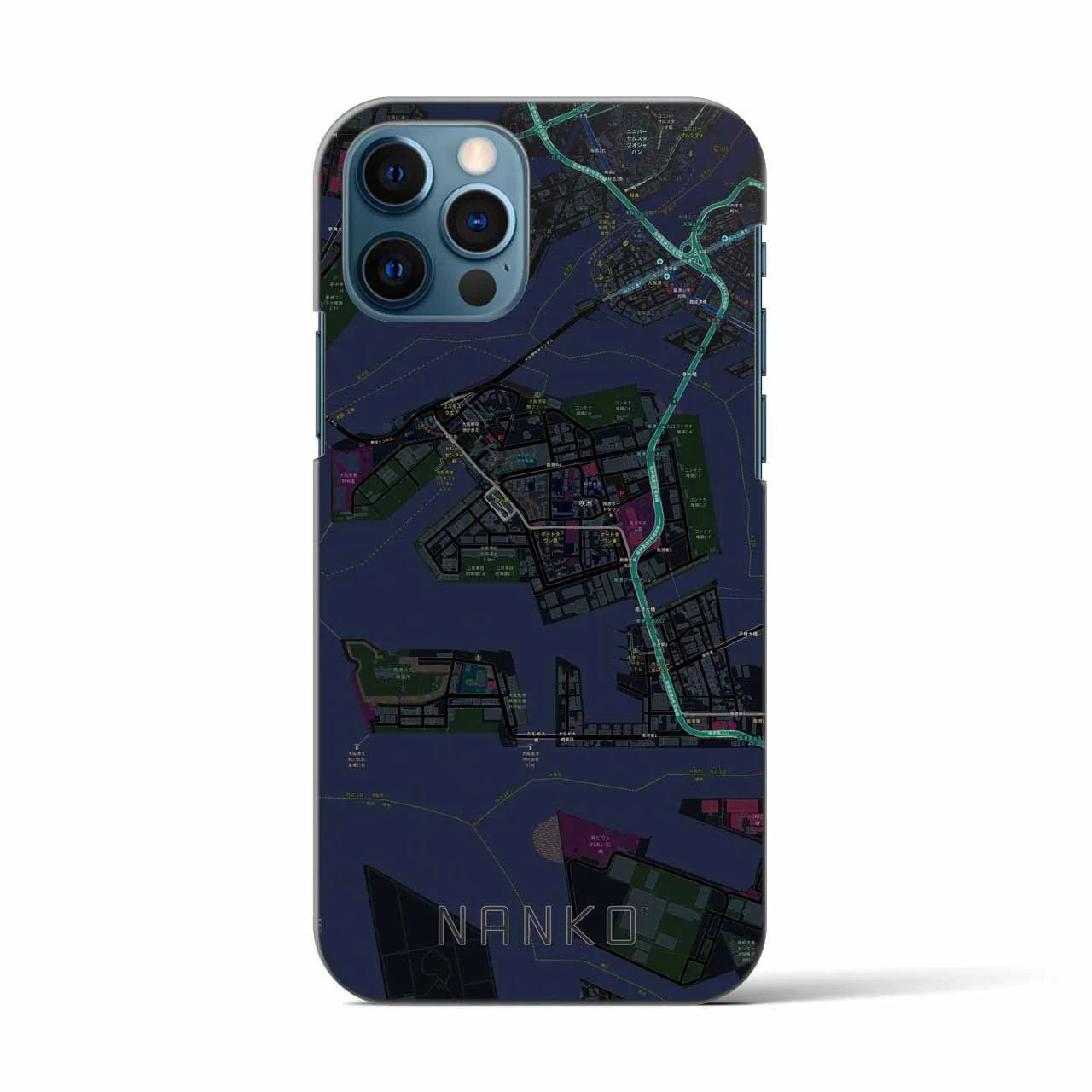 【南港(大阪府)】地図柄iPhoneケース(バックカバータイプ)