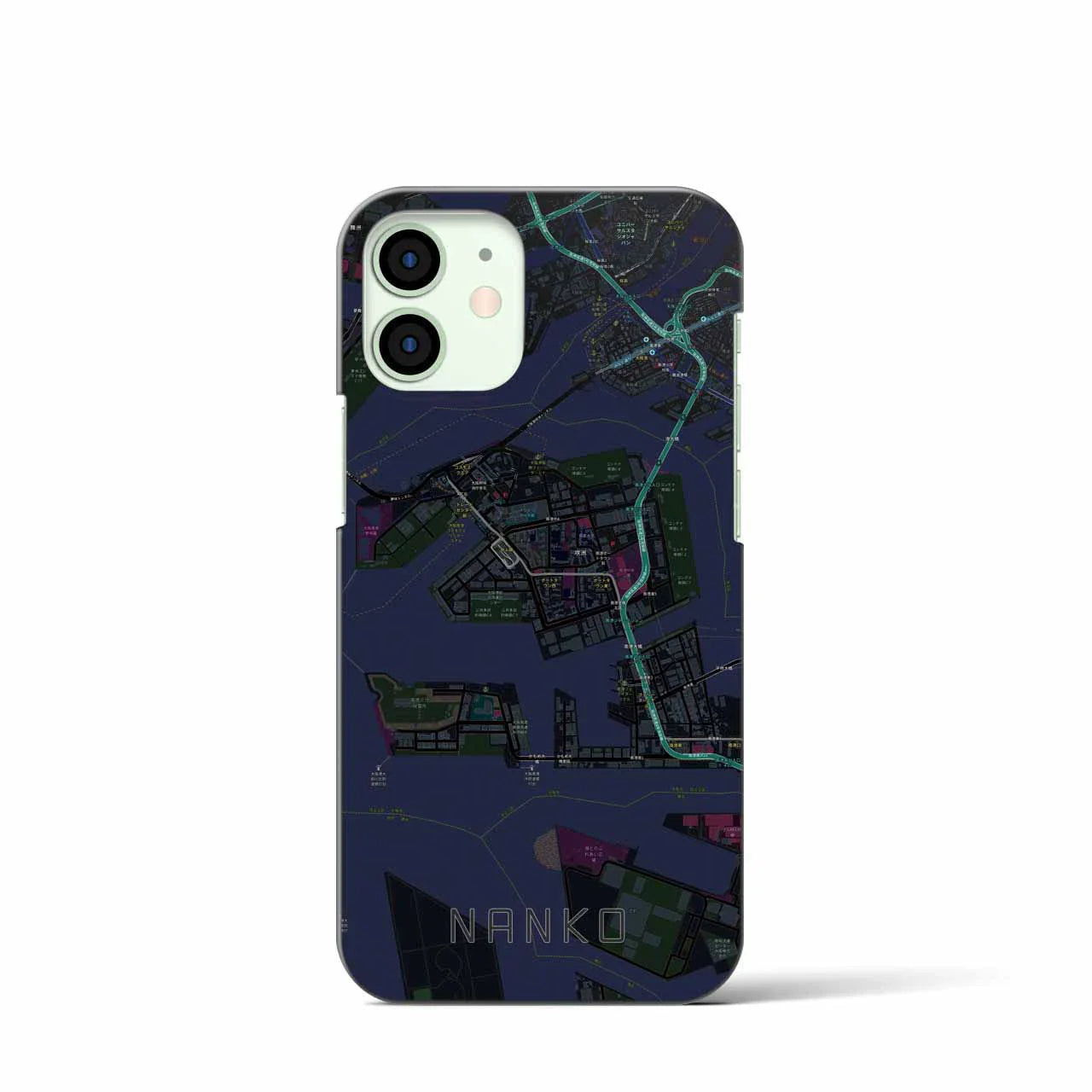 【南港(大阪府)】地図柄iPhoneケース(バックカバータイプ)