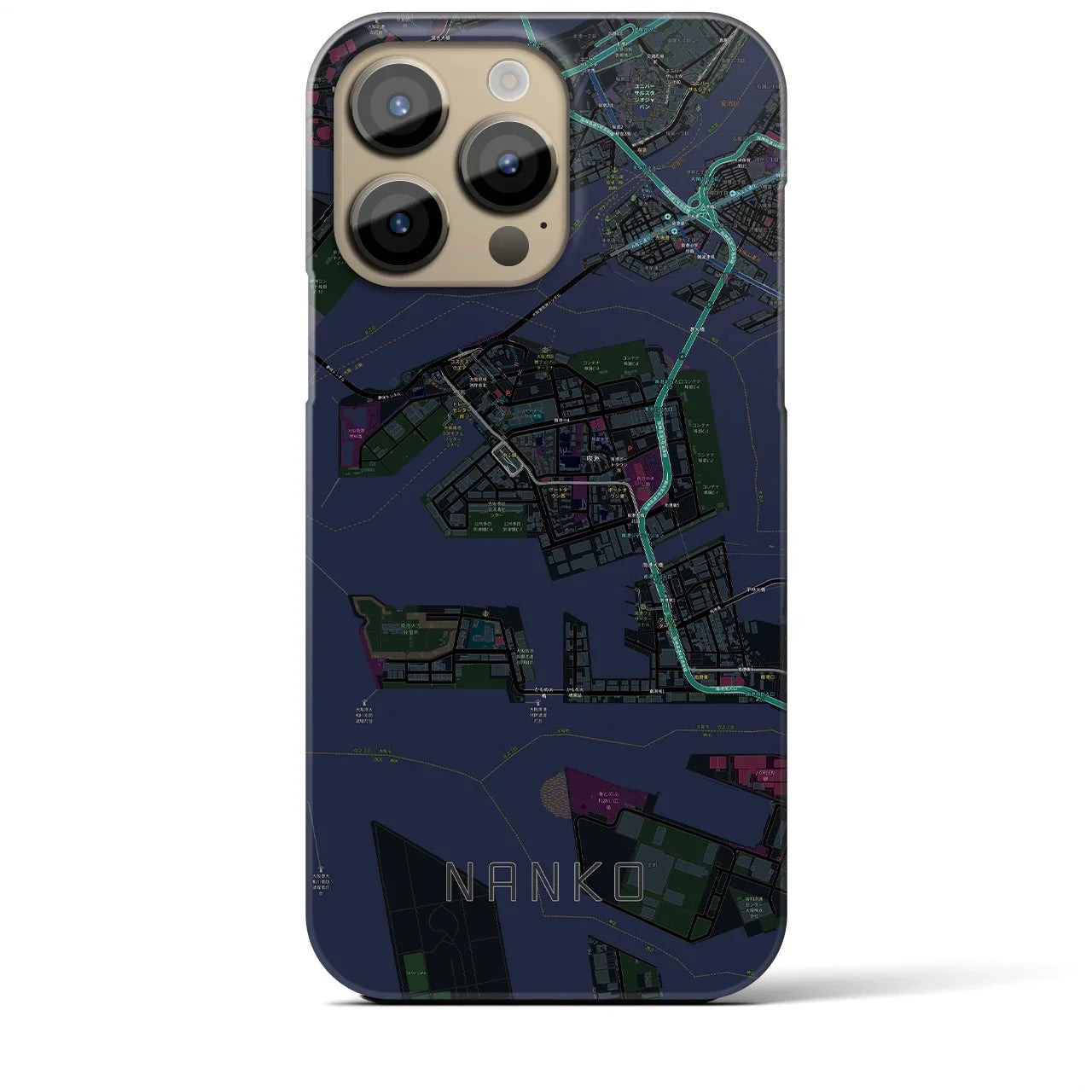 【南港(大阪府)】地図柄iPhoneケース(バックカバータイプ)