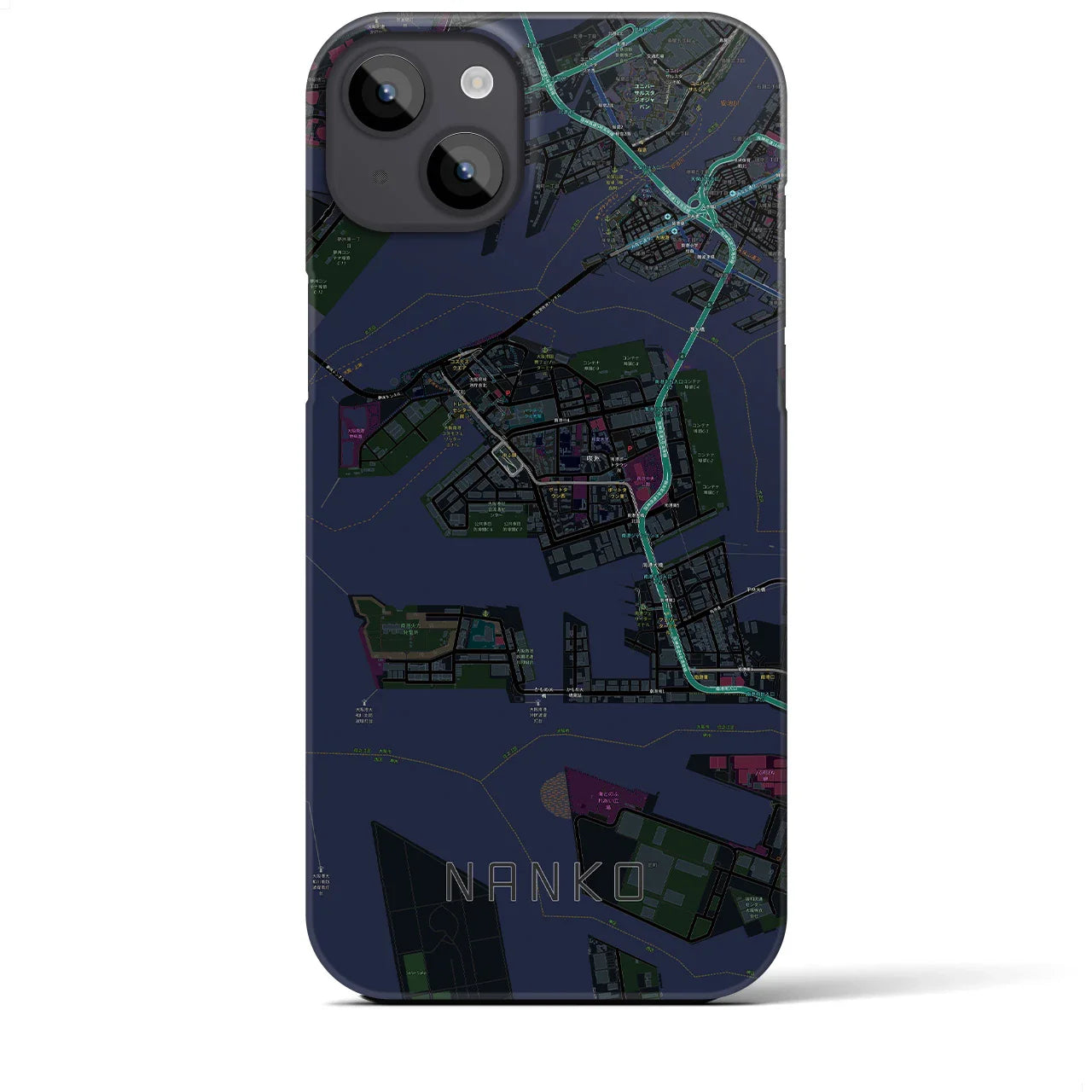 【南港(大阪府)】地図柄iPhoneケース(バックカバータイプ)