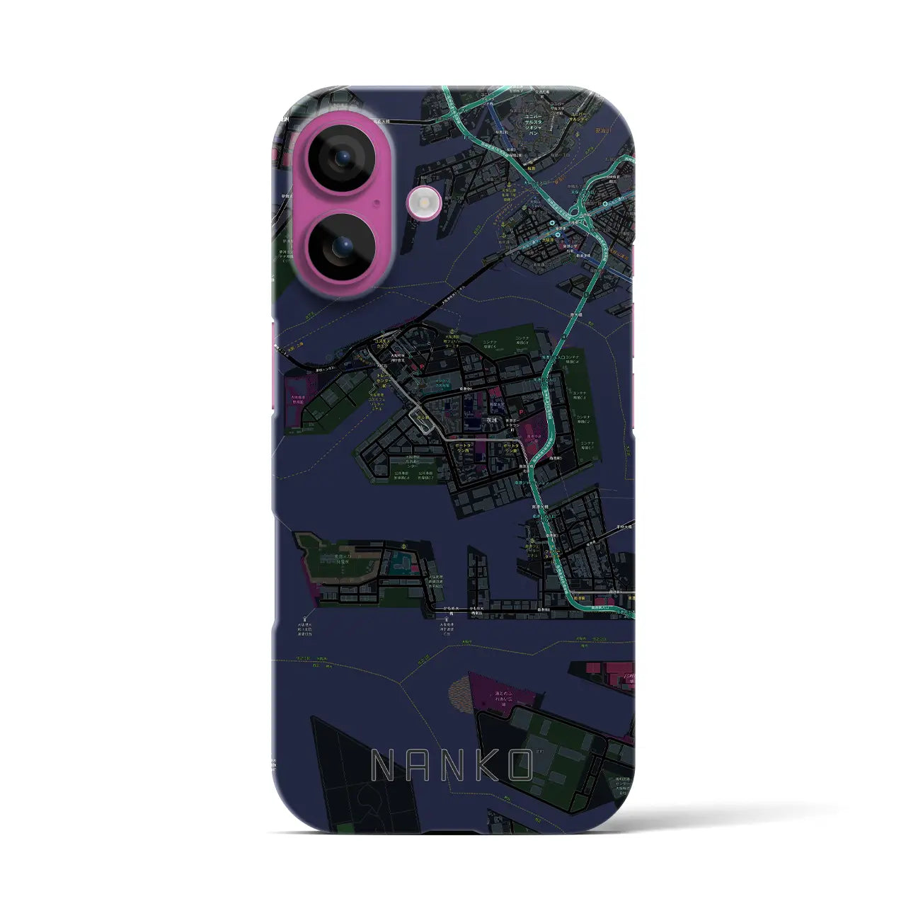 【南港(大阪府)】地図柄iPhoneケース(バックカバータイプ)