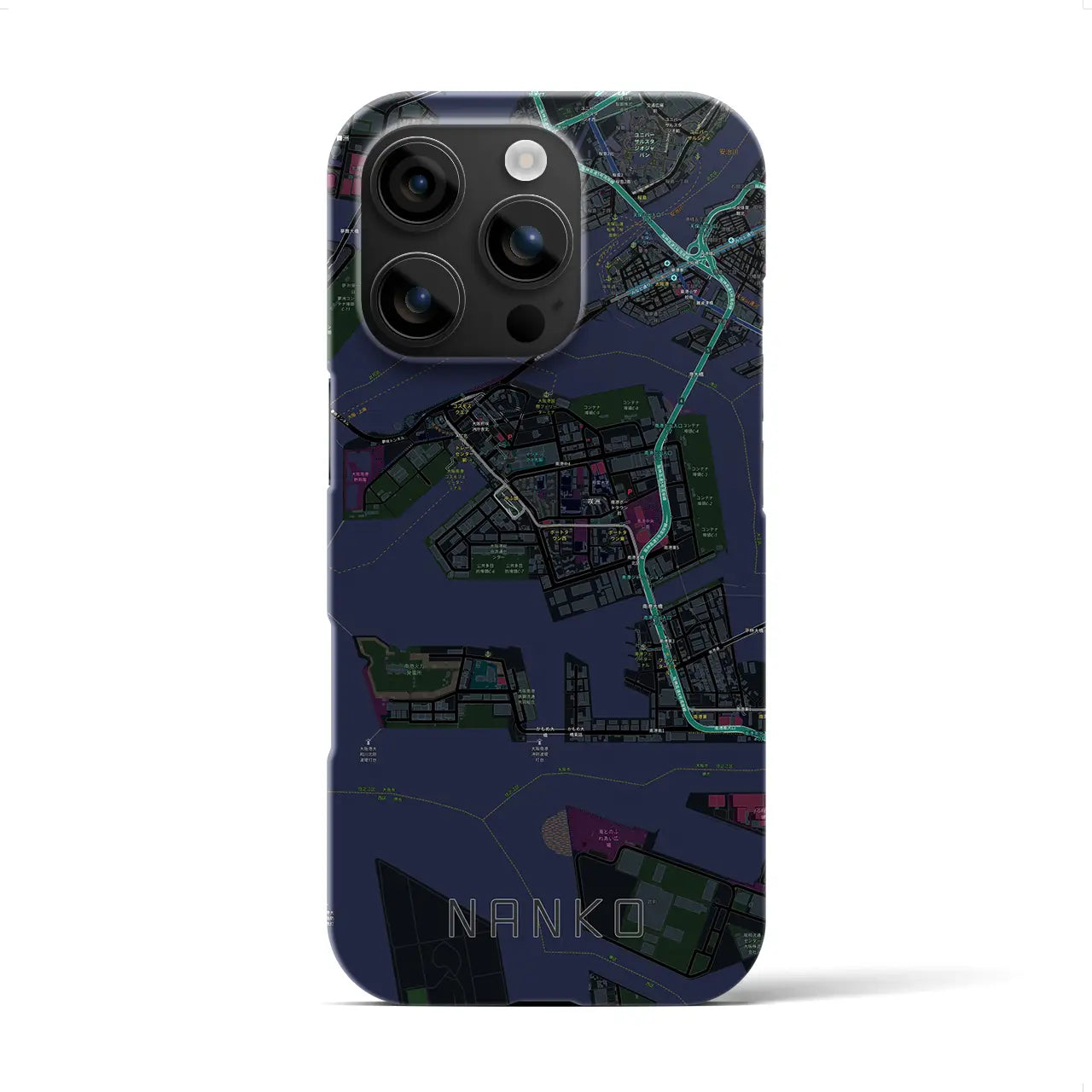 【南港(大阪府)】地図柄iPhoneケース(バックカバータイプ)