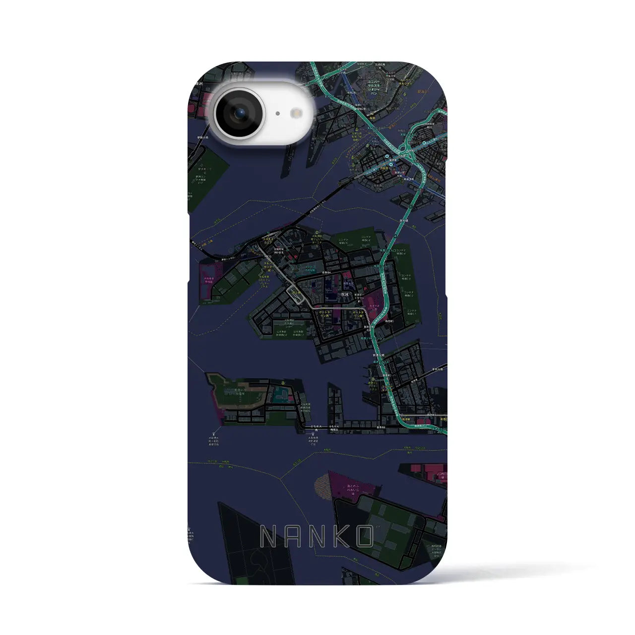 【南港(大阪府)】地図柄iPhoneケース(バックカバータイプ)