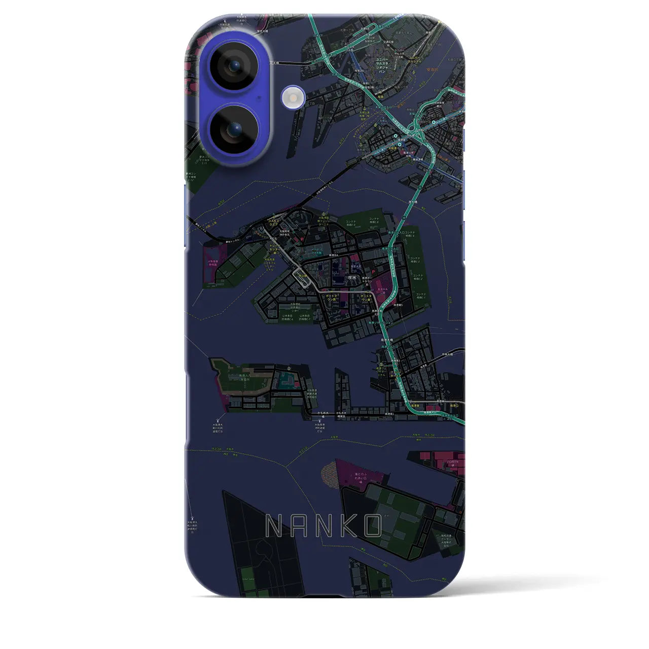 【南港(大阪府)】地図柄iPhoneケース(バックカバータイプ)