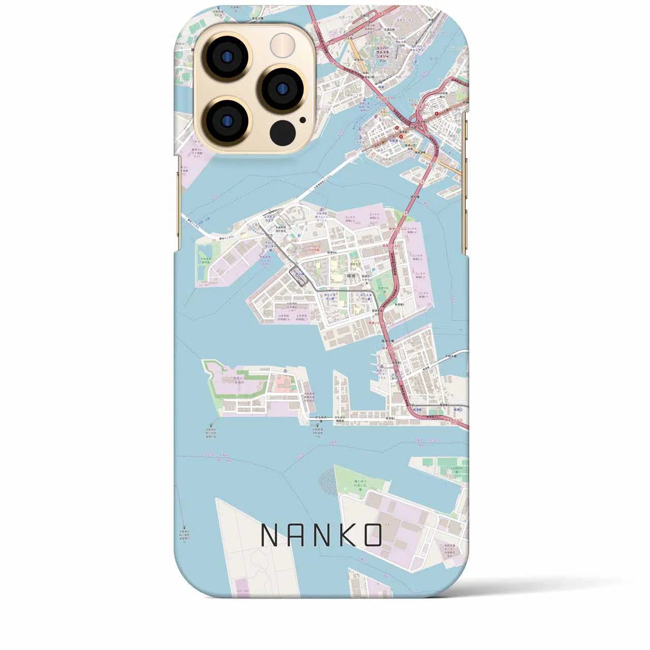 【南港(大阪府)】地図柄iPhoneケース(バックカバータイプ)