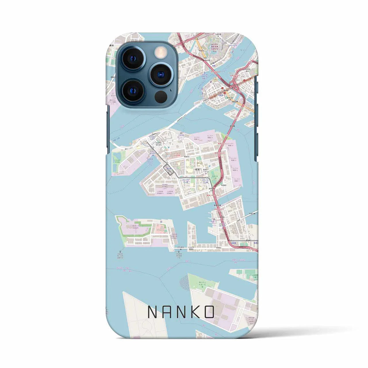 【南港(大阪府)】地図柄iPhoneケース(バックカバータイプ)