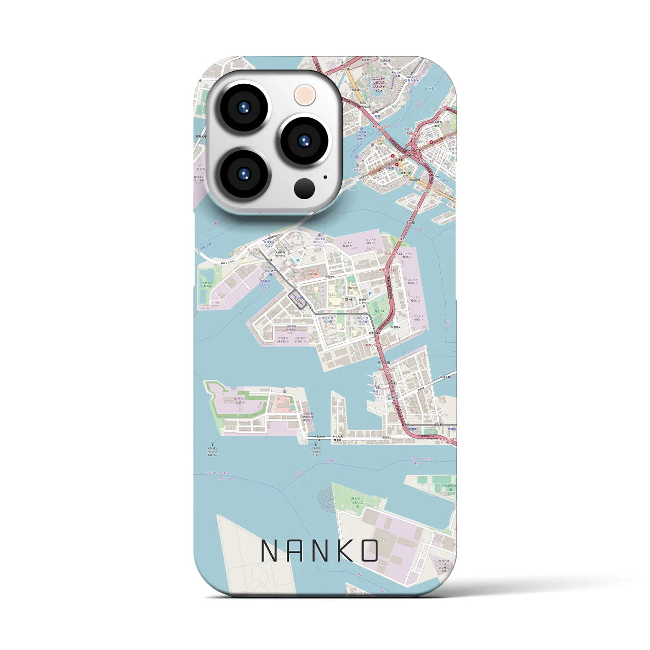 【南港(大阪府)】地図柄iPhoneケース(バックカバータイプ)