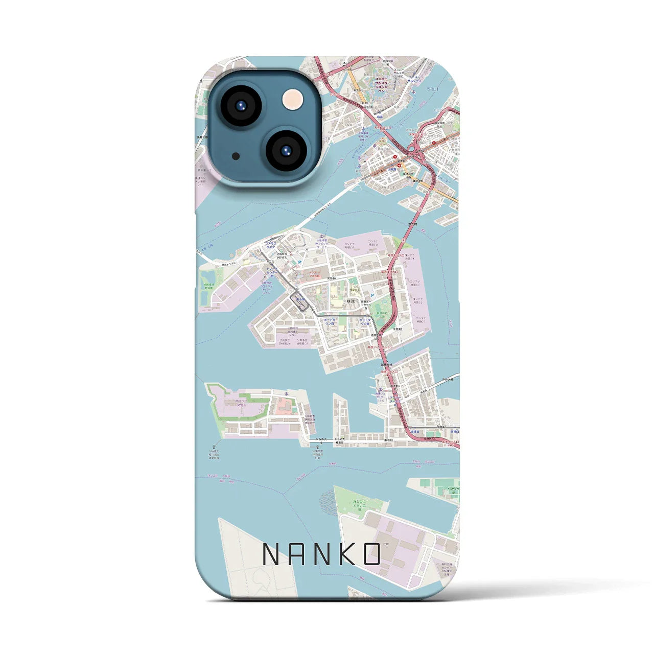 【南港(大阪府)】地図柄iPhoneケース(バックカバータイプ)