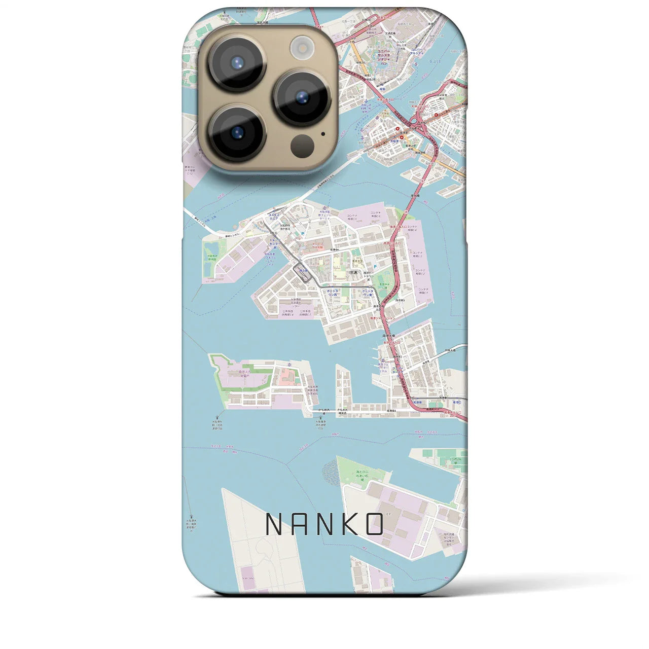 【南港(大阪府)】地図柄iPhoneケース(バックカバータイプ)