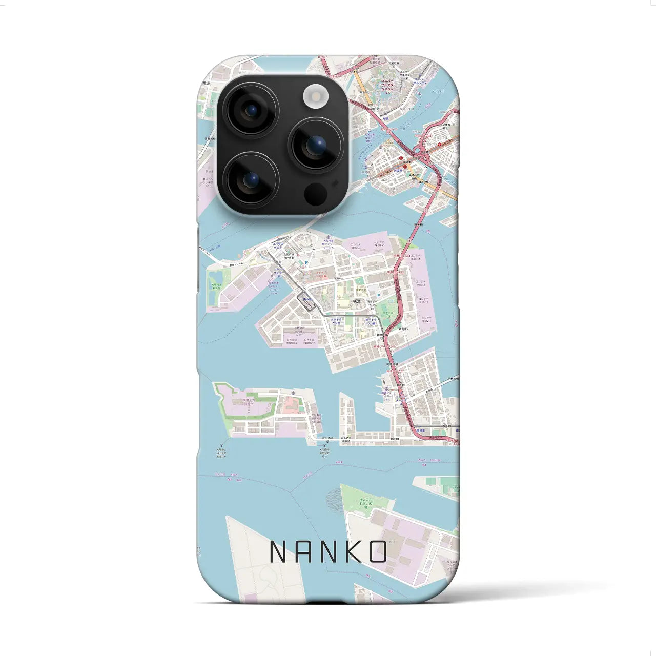 【南港(大阪府)】地図柄iPhoneケース(バックカバータイプ)