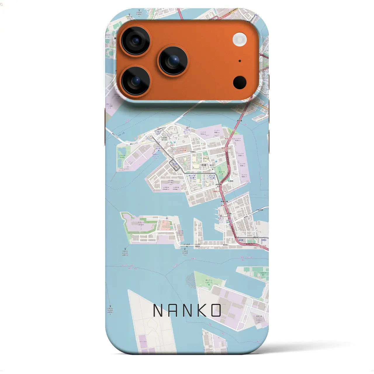 【南港(大阪府)】地図柄iPhoneケース(バックカバータイプ)