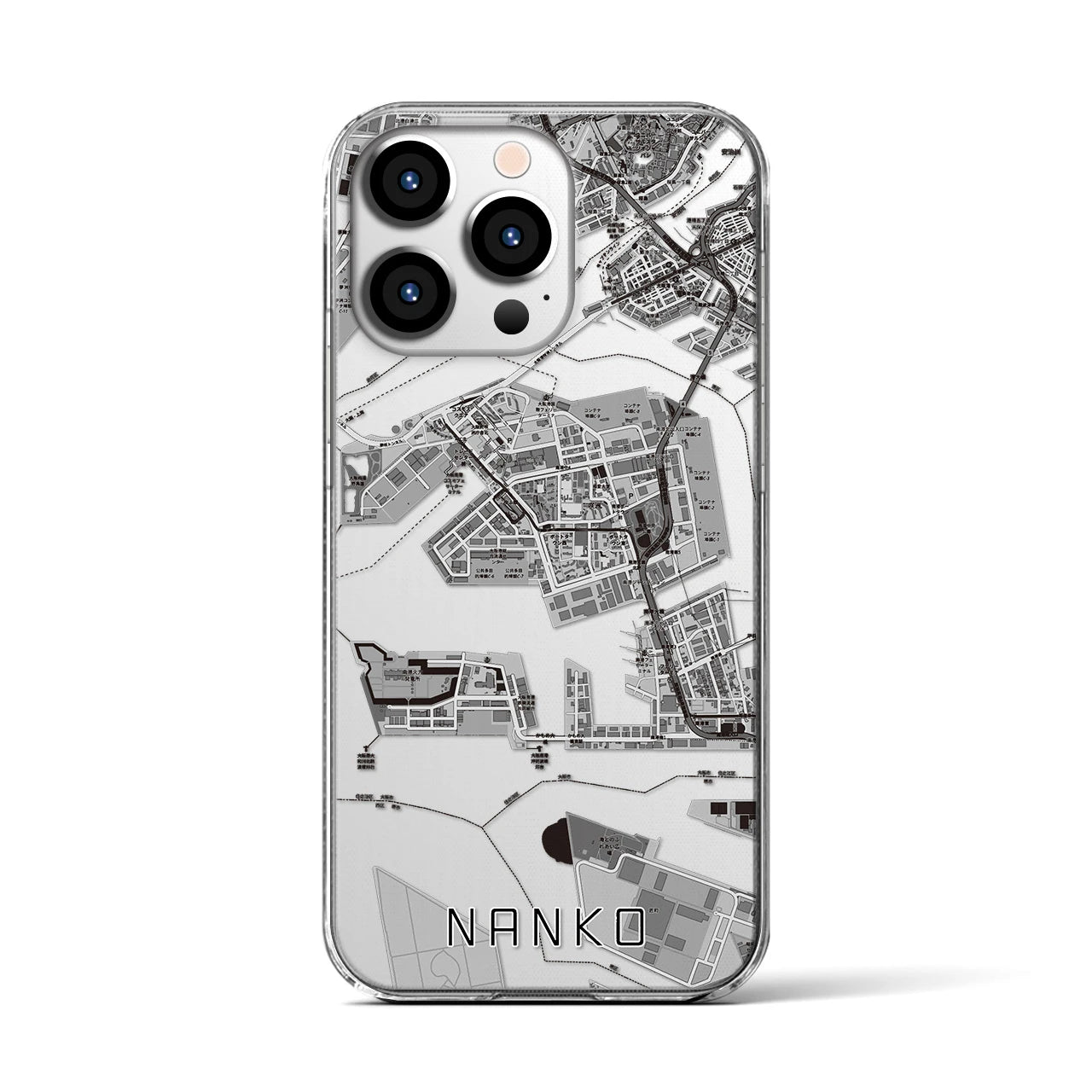 【南港(大阪府)】地図柄iPhoneケース(クリアタイプ)