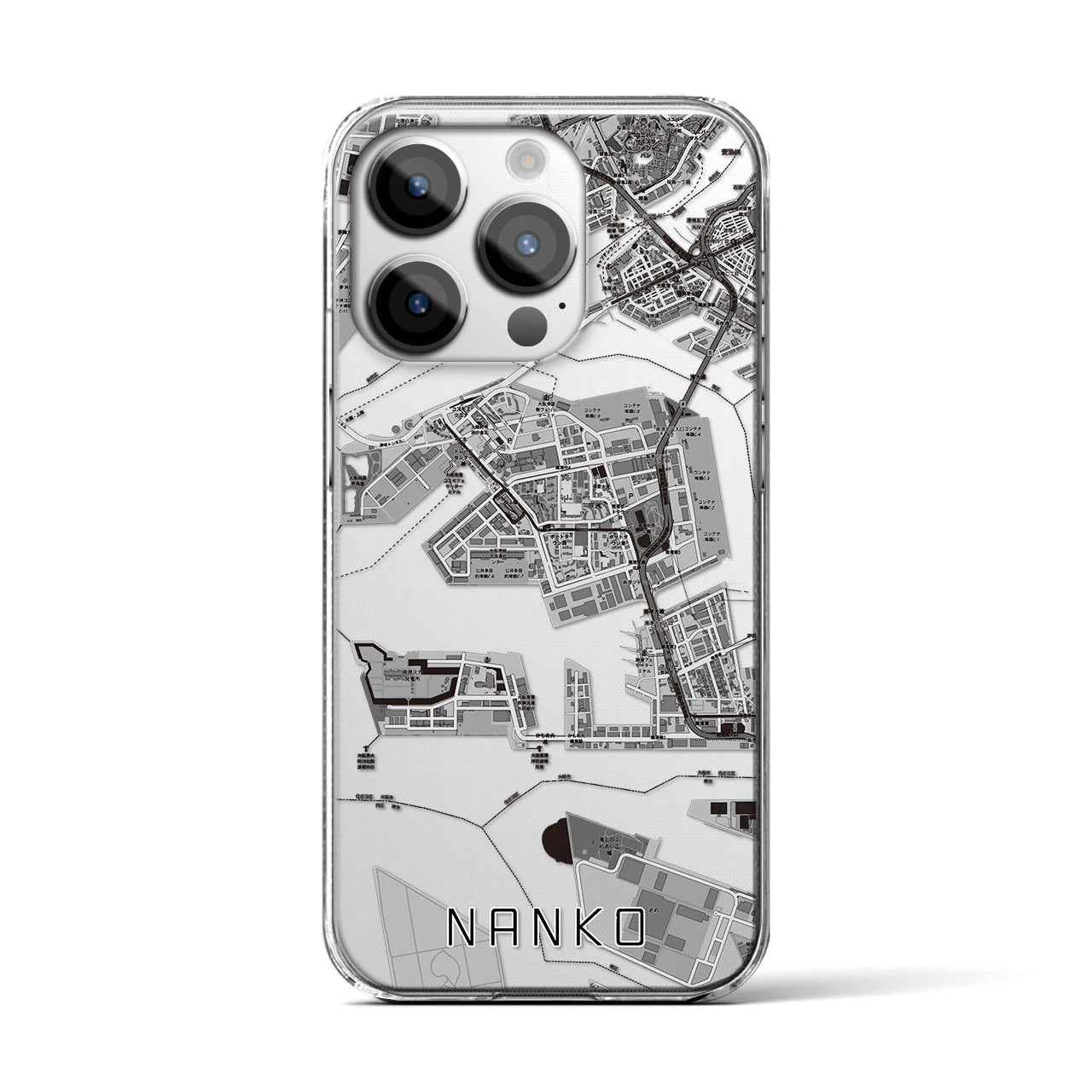【南港(大阪府)】地図柄iPhoneケース(クリアタイプ)