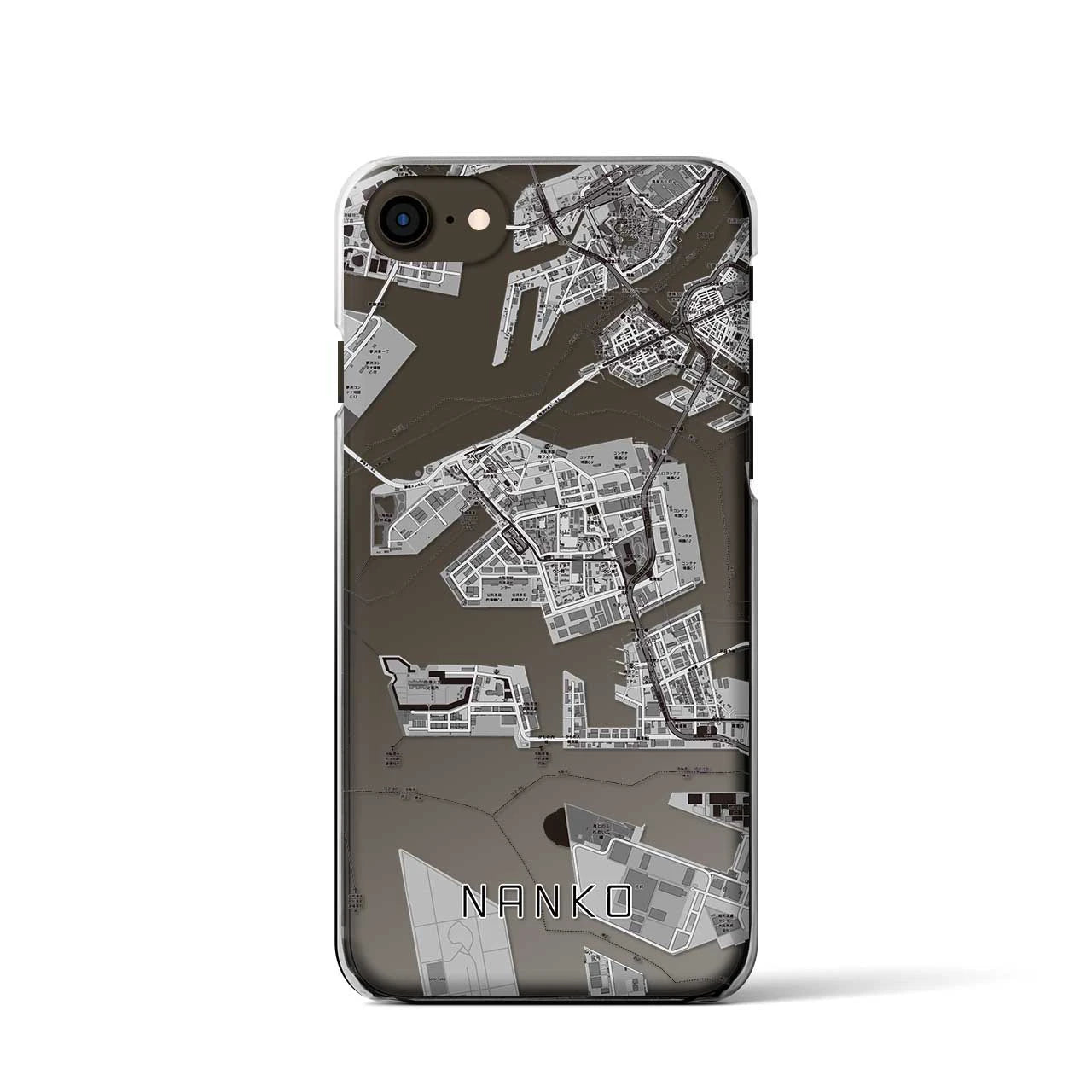 【南港(大阪府)】地図柄iPhoneケース(クリアタイプ)