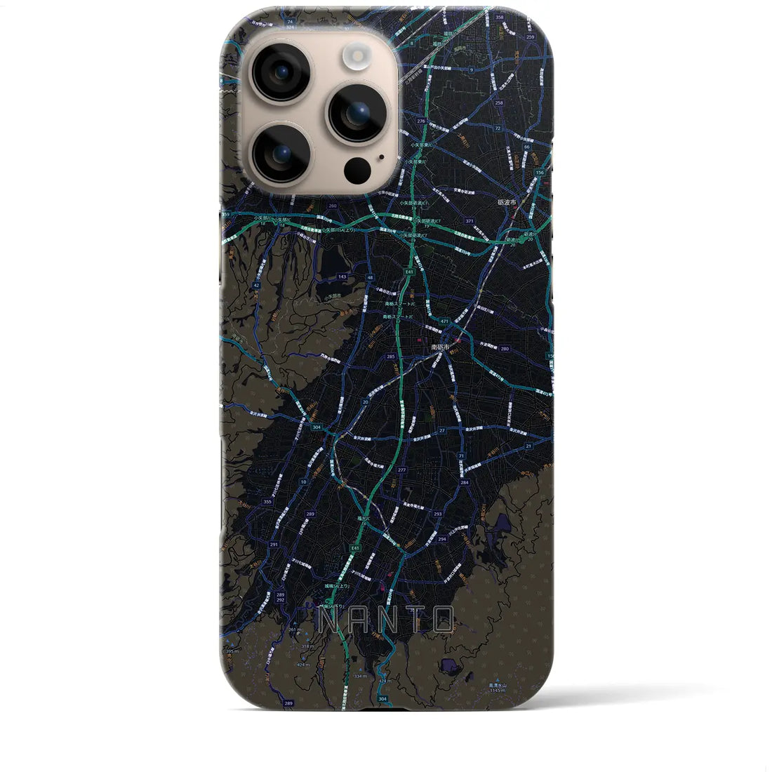 【南砺(富山県)】地図柄iPhoneケース(バックカバータイプ)