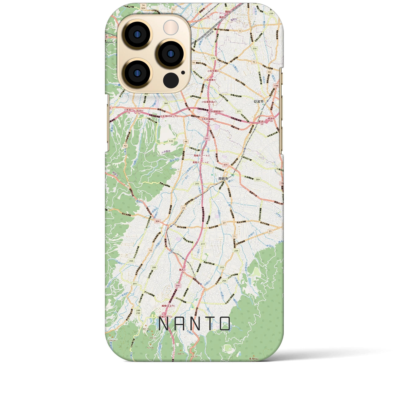 【南砺(富山県)】地図柄iPhoneケース(バックカバータイプ)