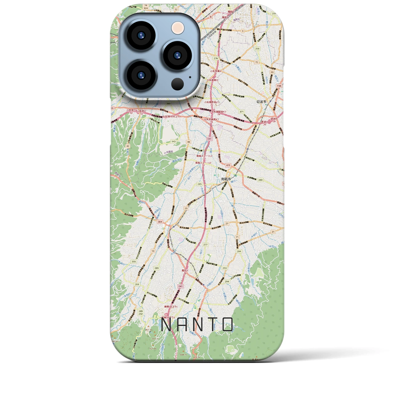 【南砺(富山県)】地図柄iPhoneケース(バックカバータイプ)