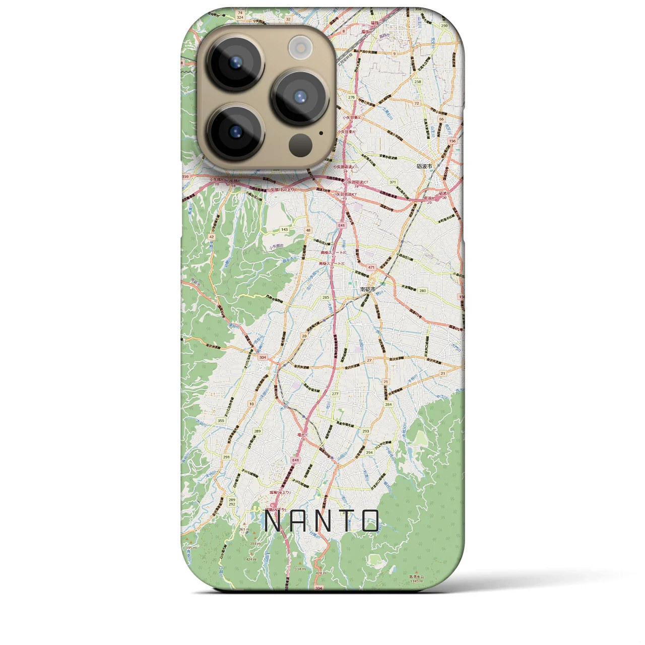 【南砺(富山県)】地図柄iPhoneケース(バックカバータイプ)