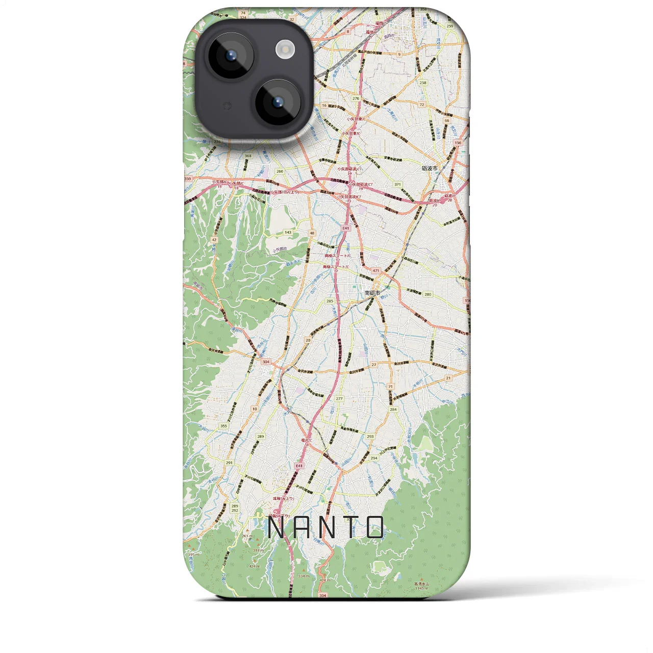【南砺(富山県)】地図柄iPhoneケース(バックカバータイプ)
