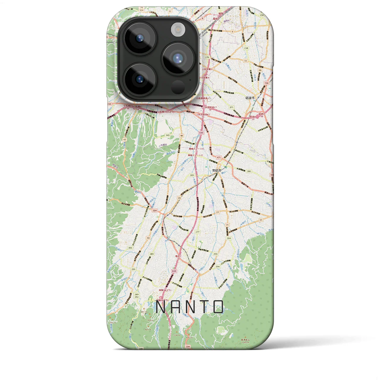 【南砺(富山県)】地図柄iPhoneケース(バックカバータイプ)