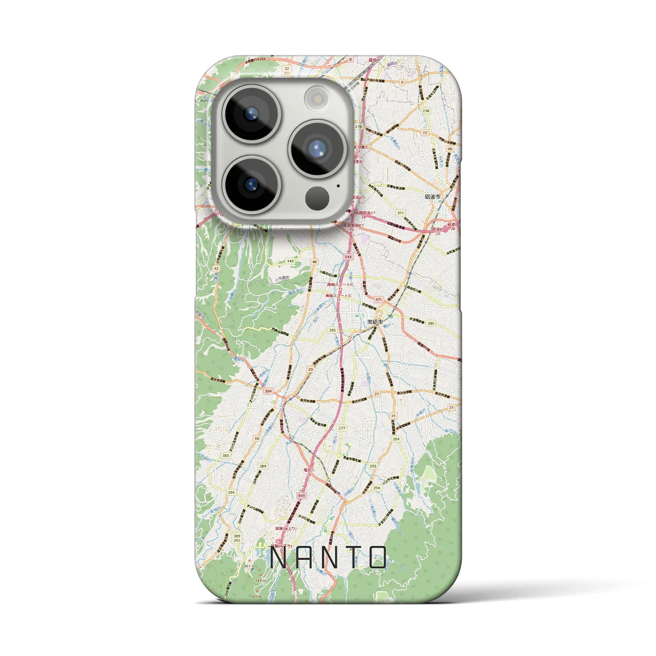 【南砺(富山県)】地図柄iPhoneケース(バックカバータイプ)