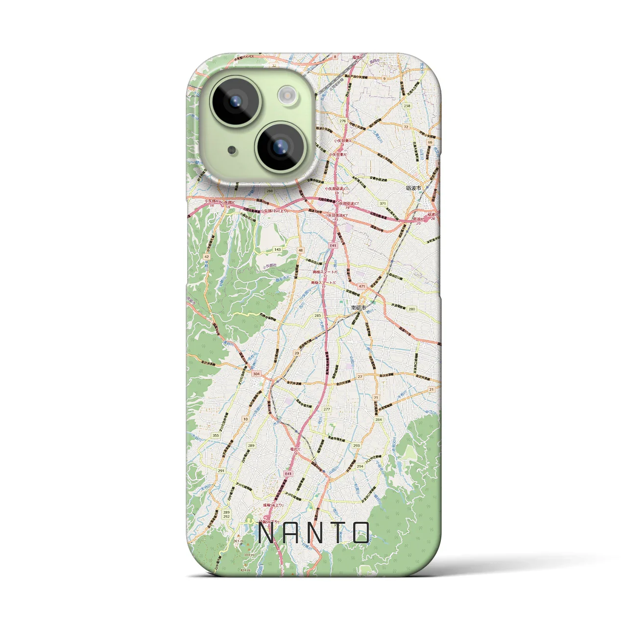 【南砺(富山県)】地図柄iPhoneケース(バックカバータイプ)