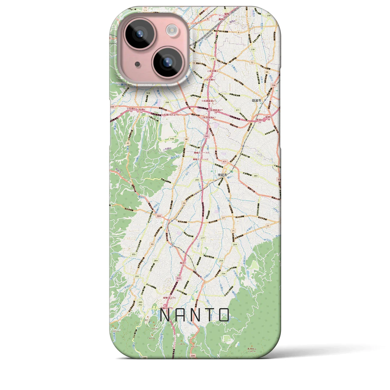 【南砺(富山県)】地図柄iPhoneケース(バックカバータイプ)